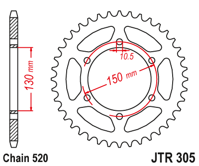 JT SPROCKETS JTR305.46 (JTR305.46, 23646jt)